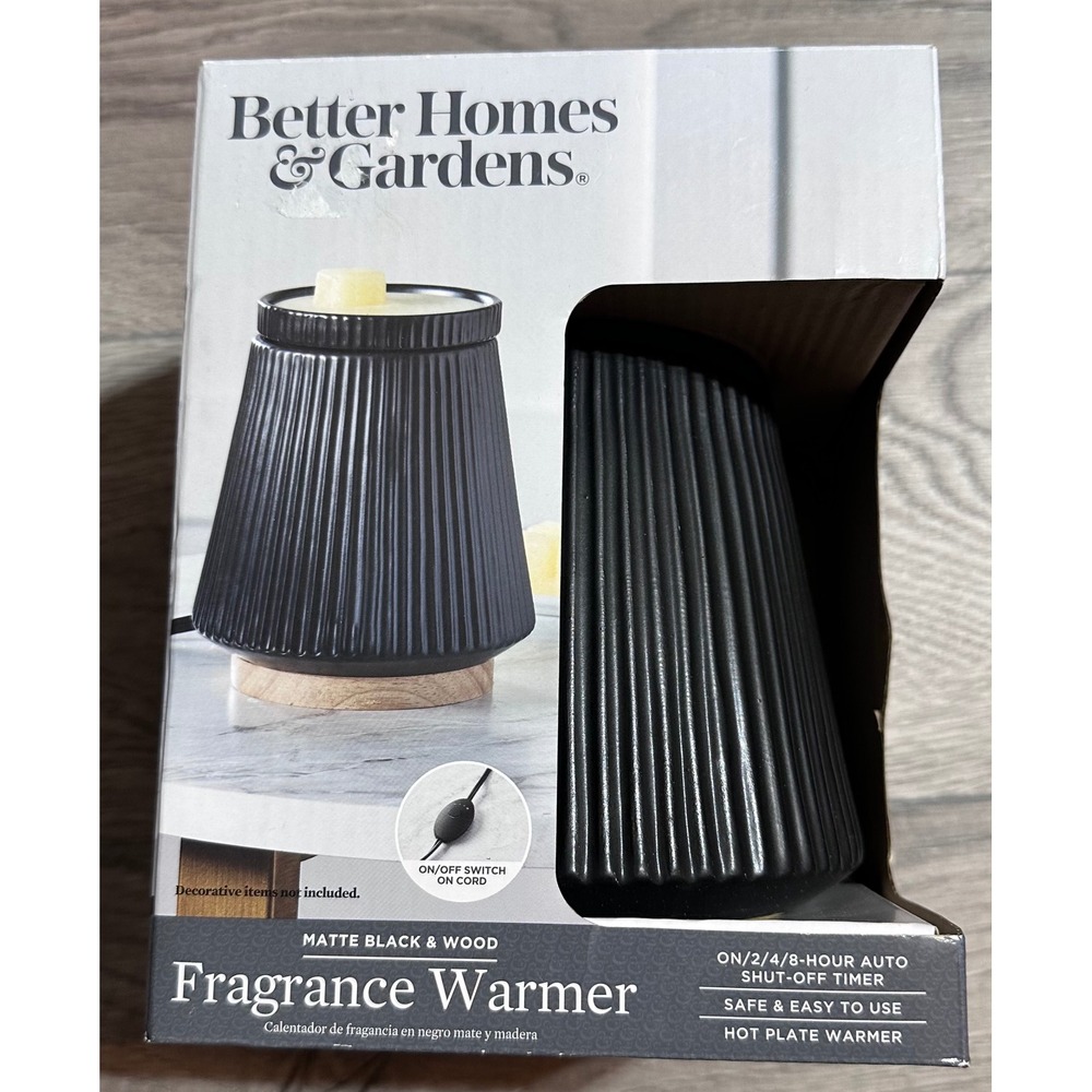 Matte Black Wood Fragrance Warmer Wax Melt With A Timer